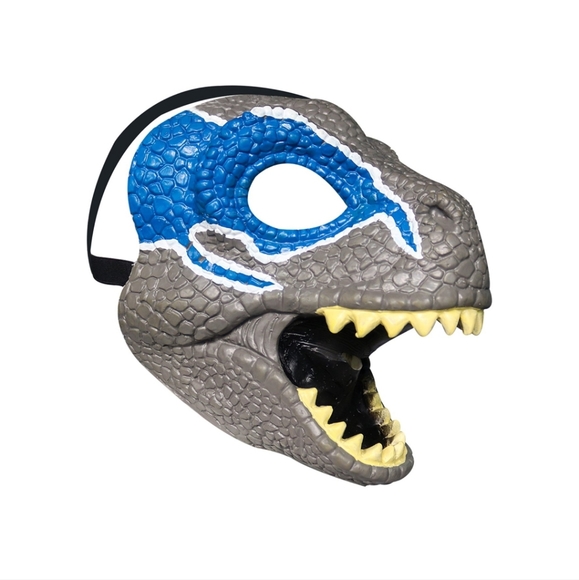 New! JURASSIC WORLD VELOCIRAPTOR BLUE Dinosaur Mask - Picture 3 of 6